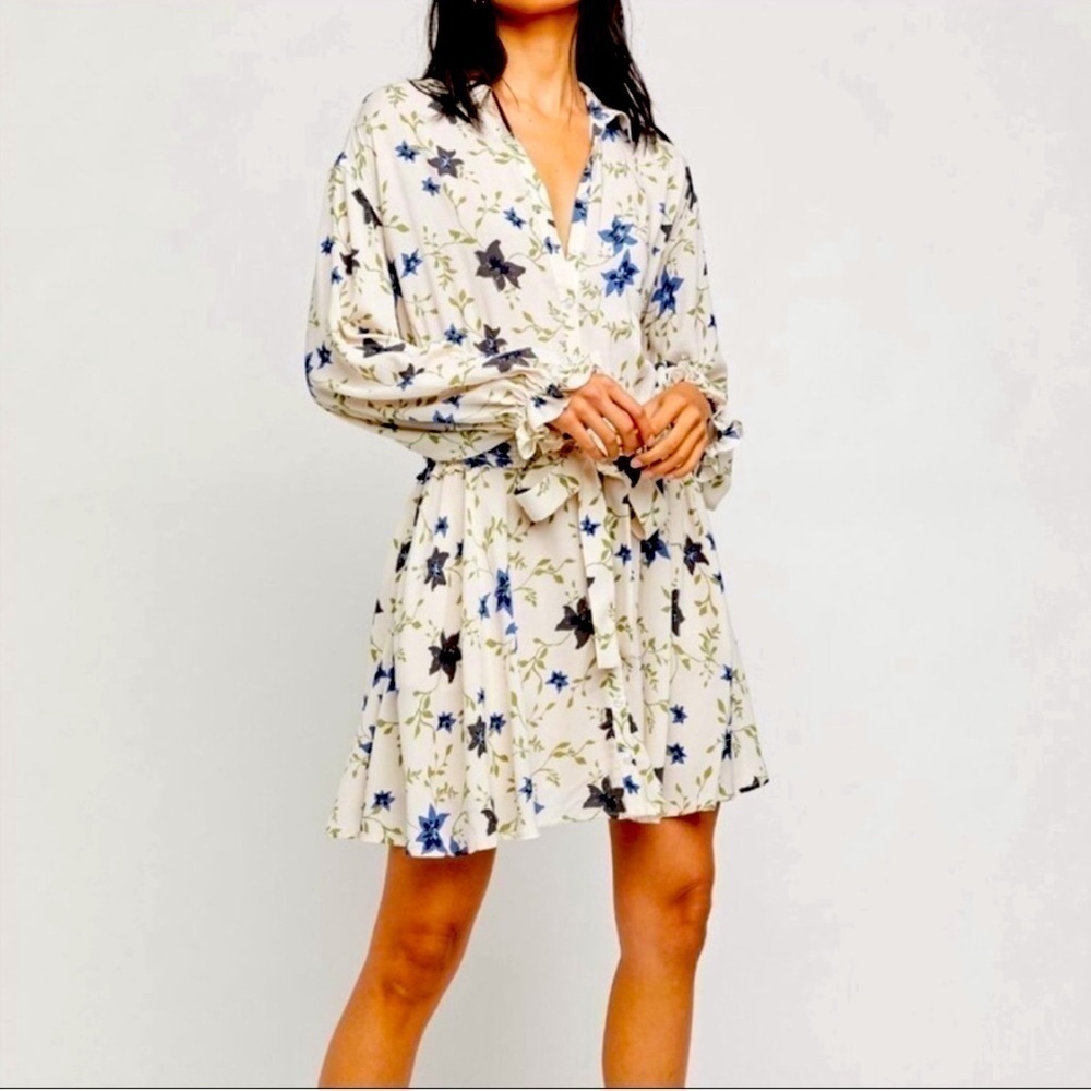 NWT Free People, Lighten Up Mini Dress in Tea Combo, XS